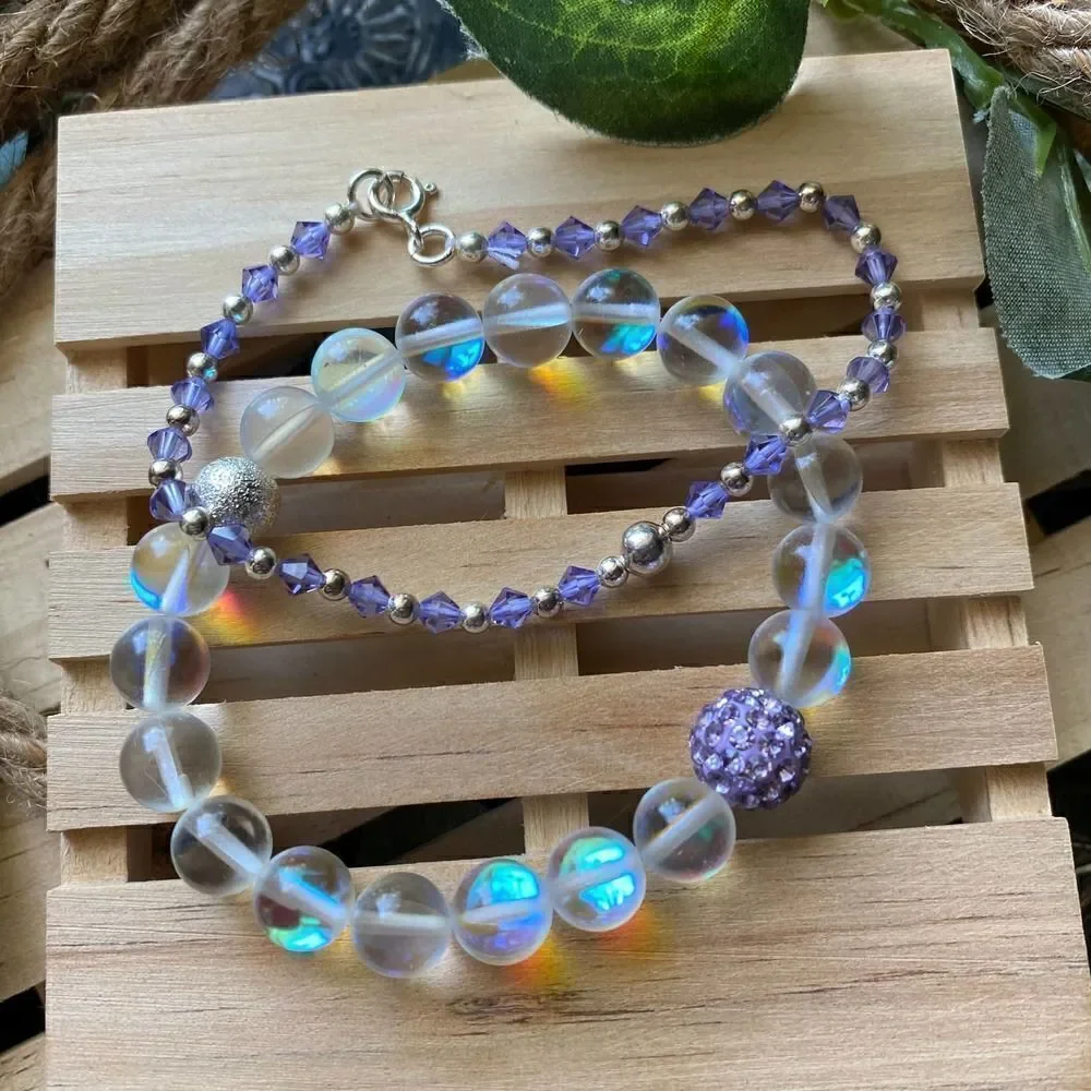 Mystic Aura Quarts & Sterling Crystal Bracelets
